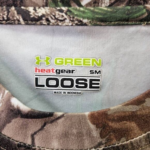 US Navy Shirt Mens Small Camo Under Armour Loose Heat Gear Hunting Short Sleeve - Picture 3 of 9